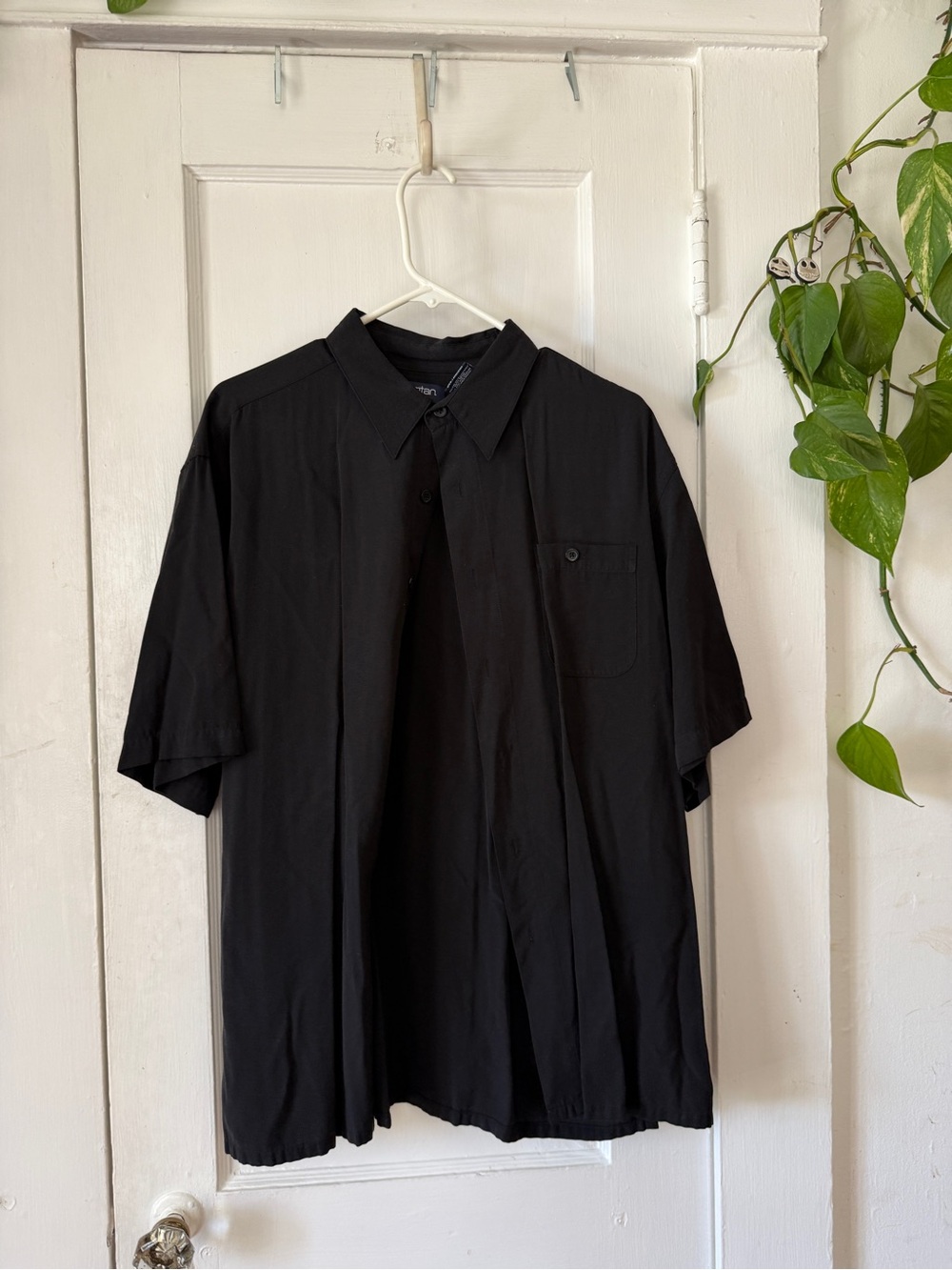 Puritan Black Short-Sleeve Button-Down Shirt